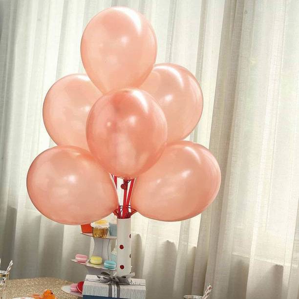 PartyTown Solid Metallic Pearl finish shinny Helium supported balloons for Birthday Balloon