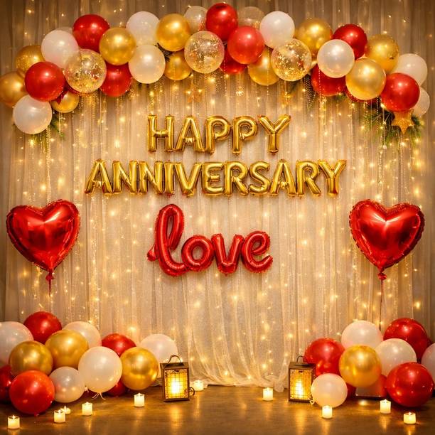tigorik Solid Premium Anniversary Decoration Combo Balloon