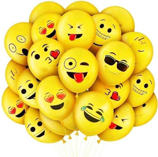 PopTheParty Printed Emoji Balloons for Decoration Emoji Balloons for Birthday Party, Baby Shower Balloon