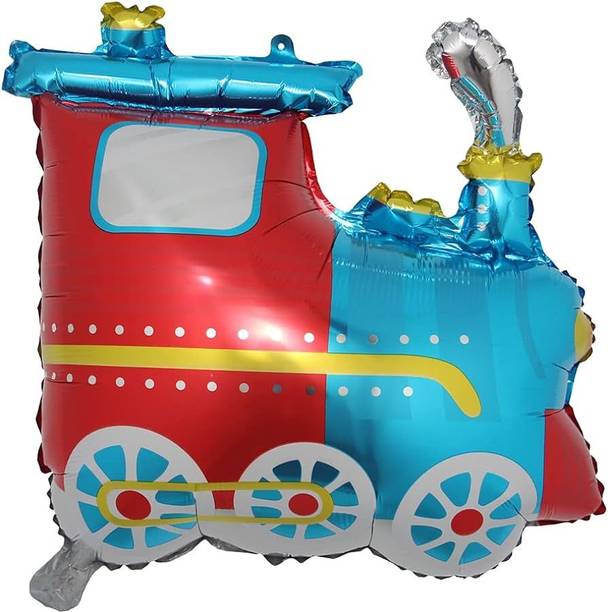 Bash N Splash Printed Helium Quality Train Engine Locomotive Transport Theme Red Foil Balloons Balloon