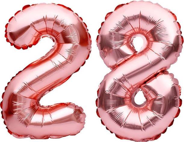 bsdc party Solid Birthday Numbers Solid Rosegold '28' Numerical Foil Balloon for Celebration Letter Balloon