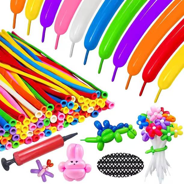 LALA LIFE Solid Animals Kit Twisting with 1 Air Pump Latex Long Balloon
