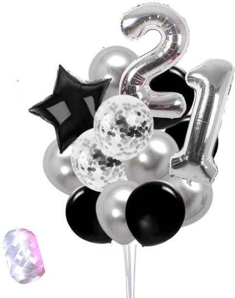 SOI Solid 21th Birthday Decorations 21th Anniversary Decoration for Husband Wife Balloon