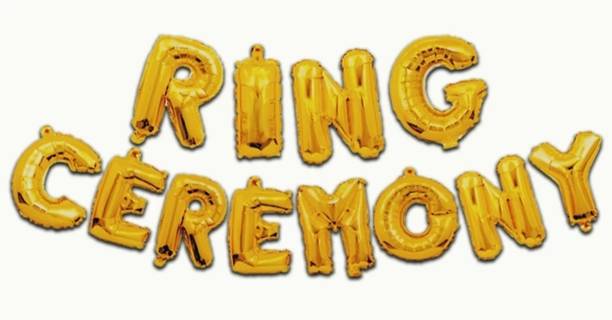 Peach Poppers Solid Ring Ceremony Golden 16" Foil Balloon For Engagement Letter Balloon