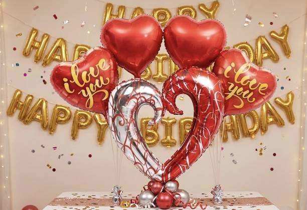 Divine Enterprises Creations Solid heart01 Balloon Bouquet