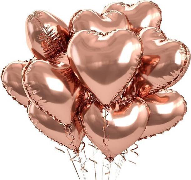 PopTheParty Solid Heart Foil Balloon For Birthday,Anniversary & Valentines Decoration Balloon Bouquet