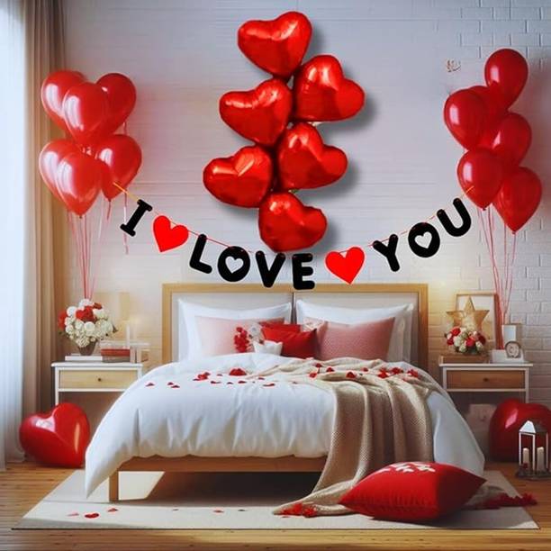 krido Printed Wedding Anniversary Romantic Decoration Items for Girls Boys Couples Balloon