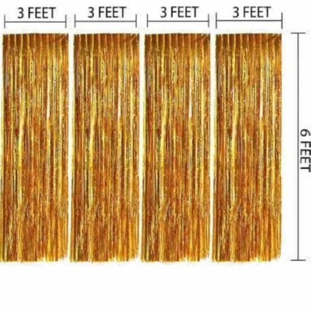 Mooke Solid Metallic Foil Shiny fringe Curtain for Decoration Balloon