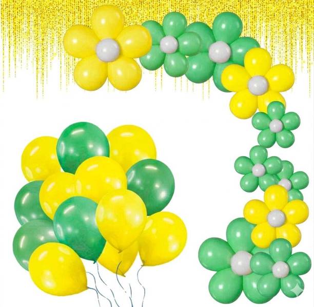 Dul Dul Solid Haldi decoration Yellow 25 Pcs/Dark Green 25 Pcs/haldi mehndi theme ceremony Balloon