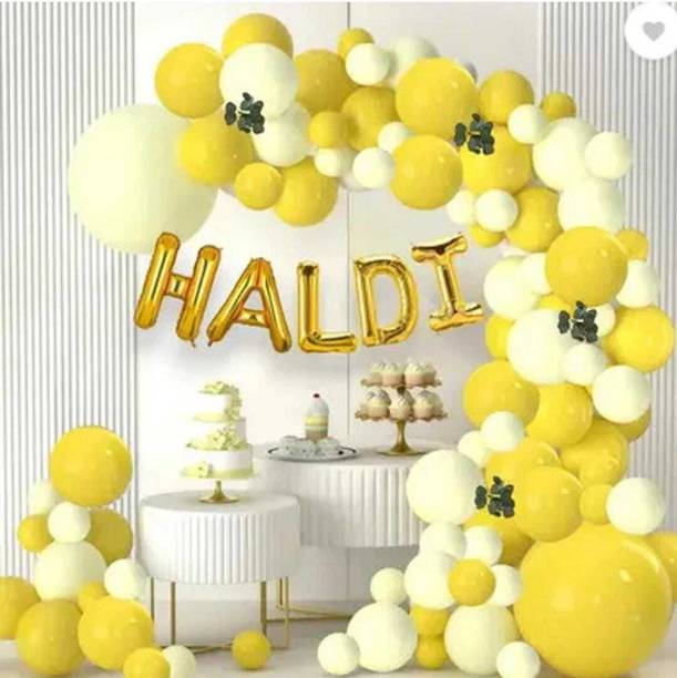 Maithili decors Solid Haldi decoration setup with balloon Balloon