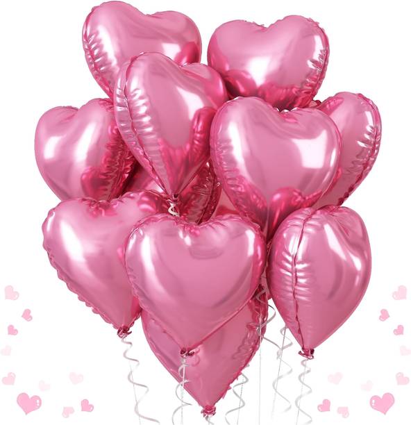 ZAMBOOREE Solid Love Theme Valentine Heart Balloon Decoration Balloon