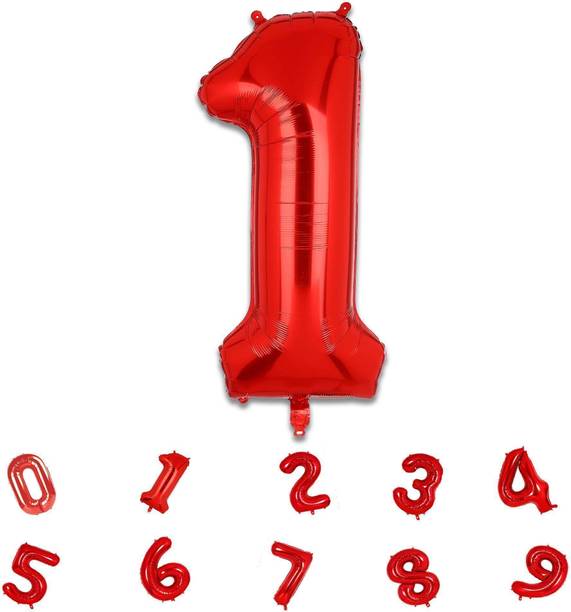Party Bird Solid Red Number 1 One Foil Balloons 32 Inch Birthday & Anniversary Decoration Balloon