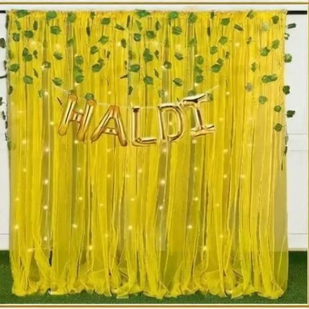 PARTY BREEZE Solid haldi mehndi decorations backdrop items kit combo set for wedding pack item set Balloon