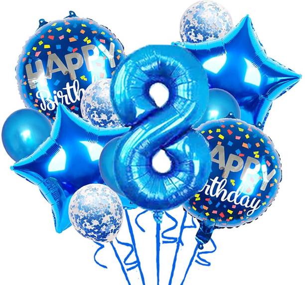 Party Bird Solid Birthday/ Decoration Foil Plain 8 Number 32 Helium Supported Letter Balloon