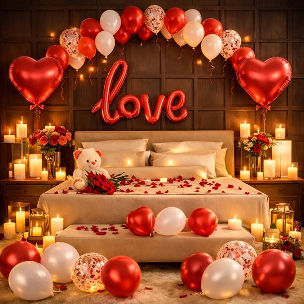 ballooooify Solid Royal Red Love Anniversary Arch Decoration Set Balloon
