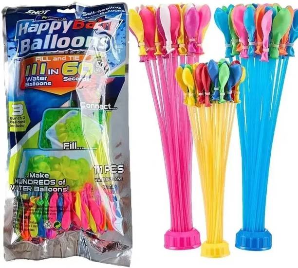 VOIISH Printed Balloons for Holi-Quick Fill Tie Fun for Kids Boys and Girls-111pcs Balloons Magic Balloon