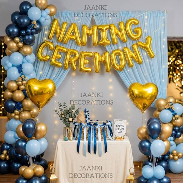 JAANKI DECORATIONS Solid Naming ceremony decoration combo for new born Balloon