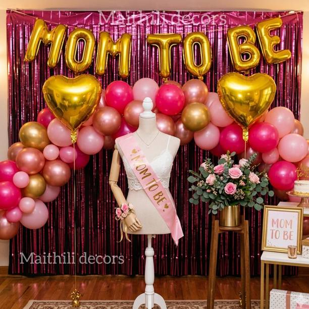 Maithili decors Solid MOM TO BE Decoration combo Balloon