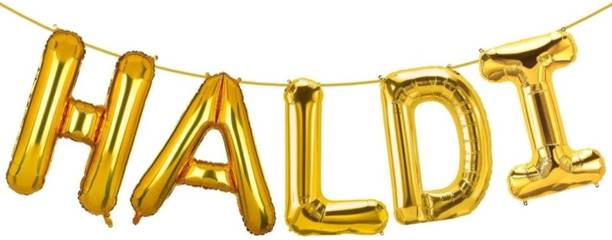 Peach Poppers Solid HALDI Golden 16" Foil Balloon For Wedding Letter Balloon