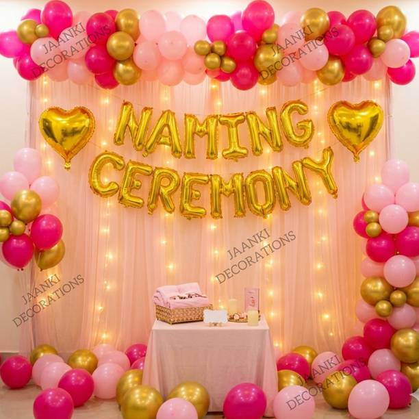 JAANKI DECORATIONS Printed Naming ceremony decoration combo for new born baby girl Balloon
