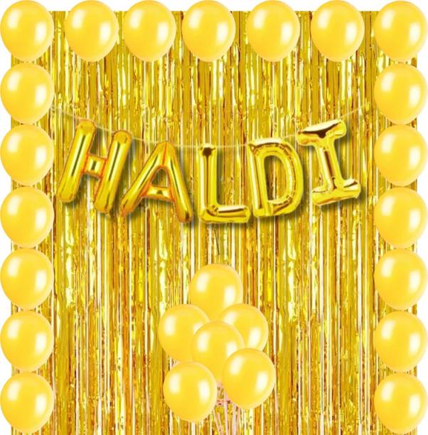 Maithili decors Solid Haldi decoration Balloon