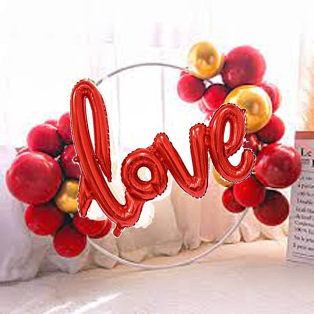 SOI Solid Valentines Day Balloon Decoration Items with Heart & Red Love Balloon Letter Balloon