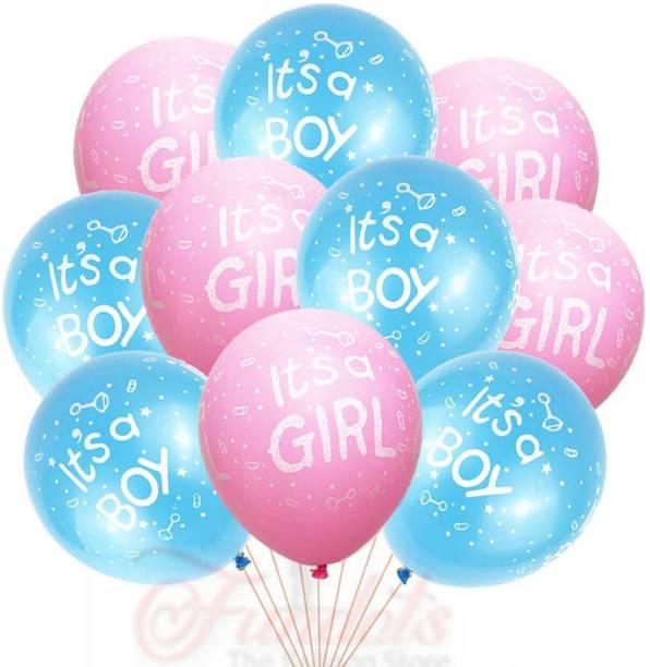 Fundots Printed Baby Shower Printed Latex Balloons Pack of 30 Boy Girl Theme Balloon