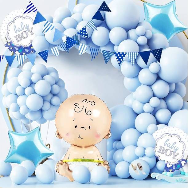 PopTheParty Printed Baby Boy Shower Foil Balloons Party Decoration Kids Boy Arrival Balloon
