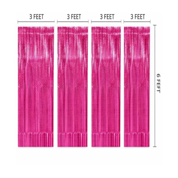 Mooke Solid Metallic Foil Shiny fringe Curtain for Decoration Balloon