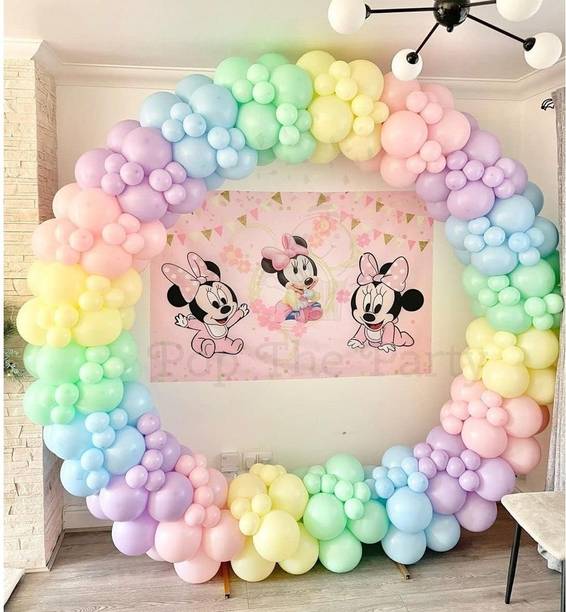 PopTheParty Solid 100pcs 9" Multicoloured Latex Balloon Balloon
