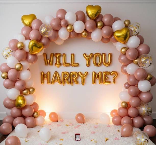 Maithili decors Solid Will you marry me with balloon Balloon