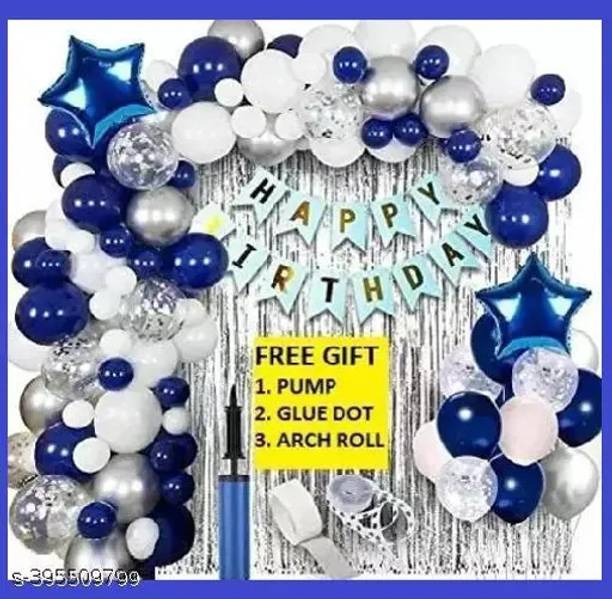 Stylin Printed Happy Birthday Decoration Balloon For Birthday Party- Silver Color Letter Balloon