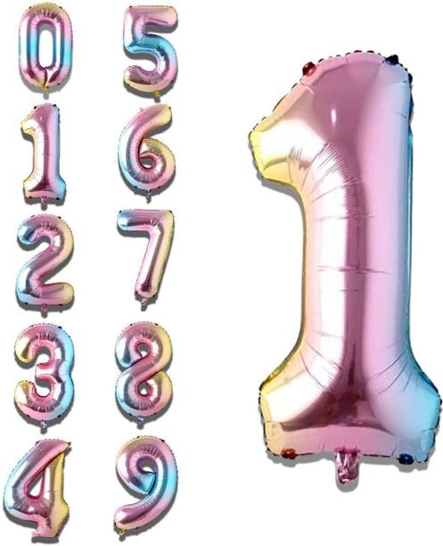 Fun Town Solid Birthday/ Anniversary Patry Decoration Foil Plain 1 Number 32" Helium Supported Balloon