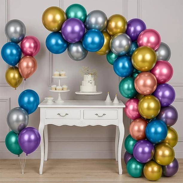 TOYXE Solid Multicolor Chrome Balloons For Decoration Balloon