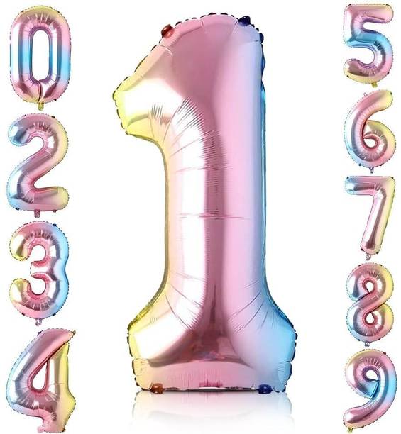 Party Bird Solid Birthday Decoration Foil Plain 1 Number 32 Inches Air, Helium Supported Balloon