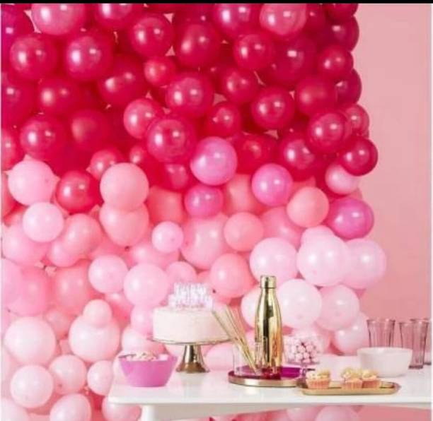 Mosclue Solid Hd/Metalic 50 Ballons Red and Pink For Kids/Adult/Party/Birthday Decorations Balloon