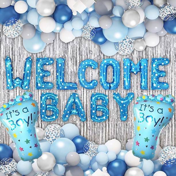 groovywings Solid New Born Baby Welcome Decorations for Boys Balloon