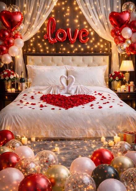 tigorik Solid Royal Love Glow – Romantic Room Decoration Set Balloon