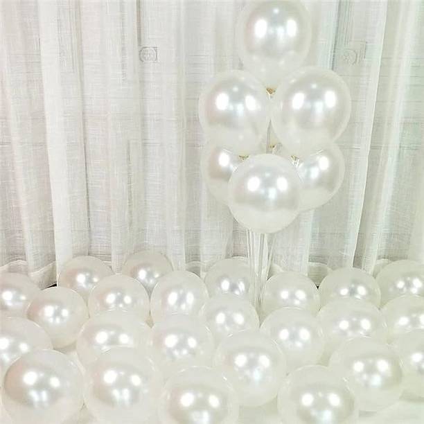 TOYXE Solid Metallic Latex Party Decoration Pearl Balloon