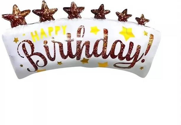 Bash N Splash Printed Helium Quality Happy Birthday Supershape Banner Star Party Foil Balloon 1 Pc Balloon
