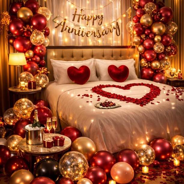 tigorik Solid Royal Love Anniversary Bedroom Decoration Balloon