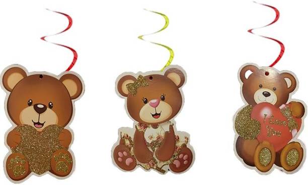 Abhinandan Decors Solid Teddy Bear Swirls Balloon