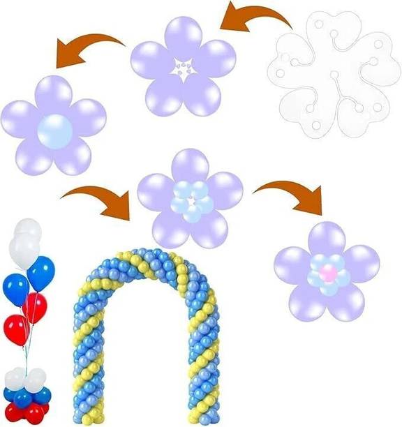 collectivemed Solid 22 Pcs Flower Shape Balloon Clips Holder Clip for Party Birthday Decoration Balloon Bouquet