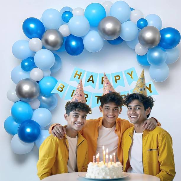 Party Junction Solid Happy Birthday Decoration Kit Balloon Bouquet