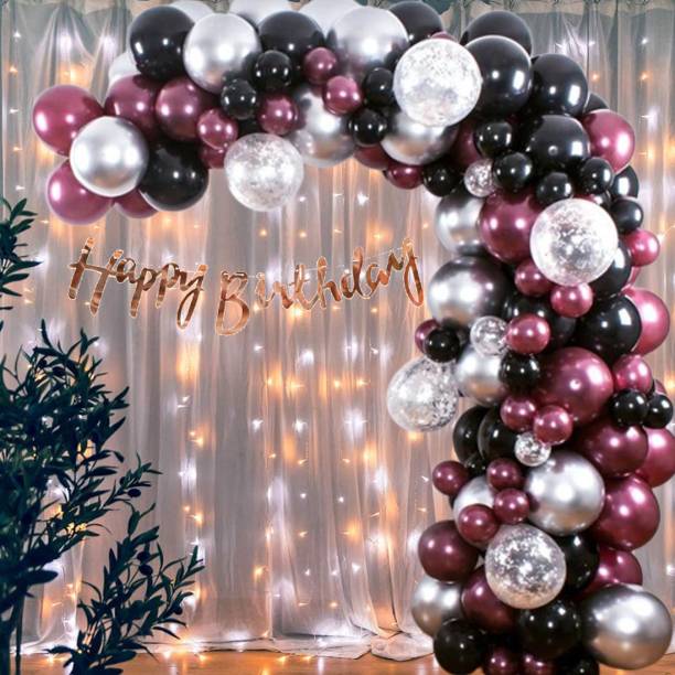 BUC Solid Birthday Balloons for Decoration Items Decoration Balloon Combo Kit-Pack of-70 Balloon