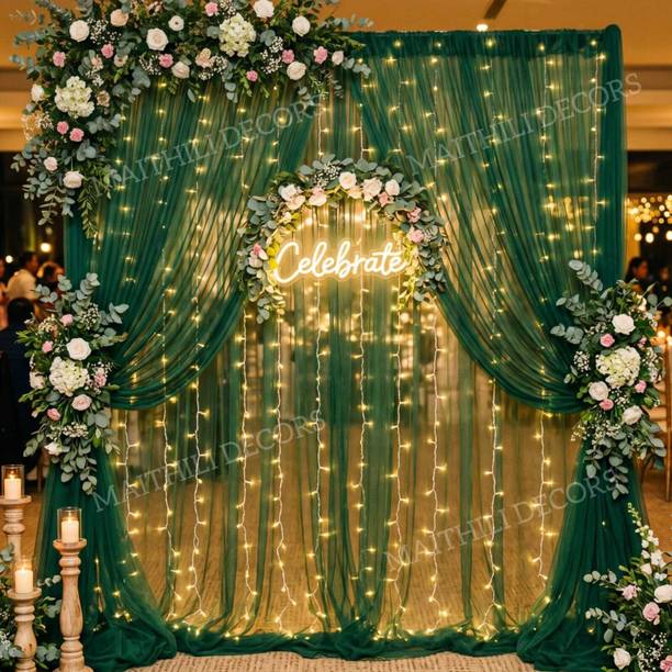 Maithili decors Green Beautiful Net Decoration Setup For wedding