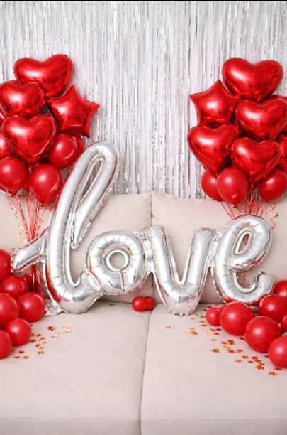 PARTY BREEZE Printed Valentines Day romantic love decorations for husband wife Balloon