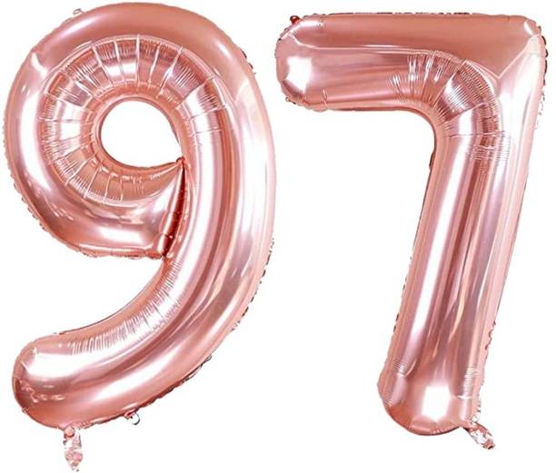 Angolalark Solid Rosegold Foil Number 97 Letter Balloon