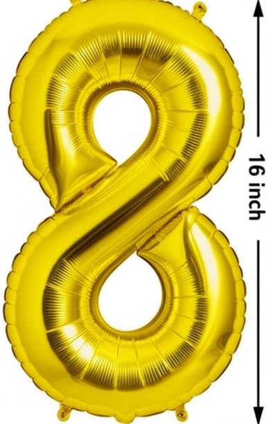 shree maruti shopping Solid 16 Inch 8 Number Helium Birthday/Anniversary Balloon