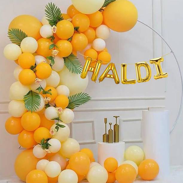 ZAMBOOREE Solid H-19 (HALDI + GLU ARC + 30 Yellow, Orange) Balloon